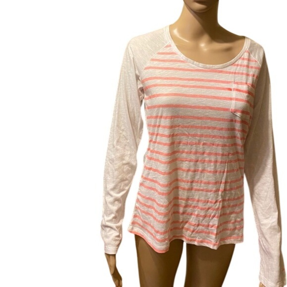Columbia Striped Long‎ Sleeve T Shirt Top with Pocket Casual Everyday